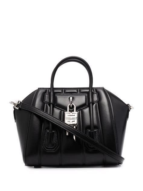 mini givenchy antigona black|Givenchy mini antigona lock denim tote bag.